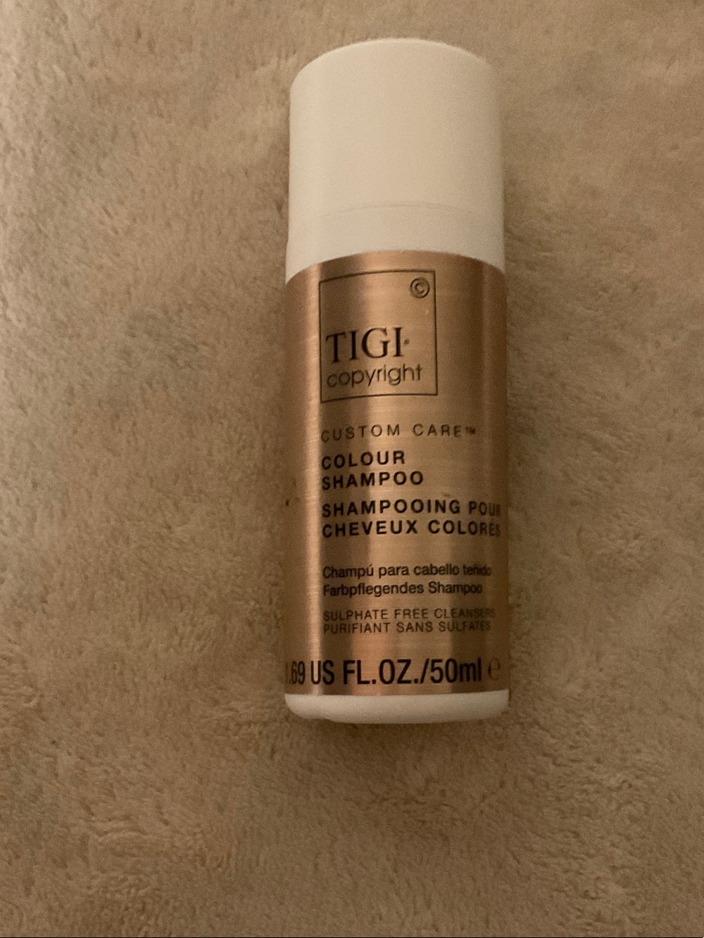 TIGI Colour Shampoo Bottle - Metallic Gold and White